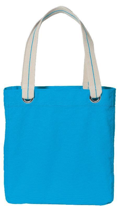 Colorful Cotton Canvas Allie Tote Bag with Interior Lining